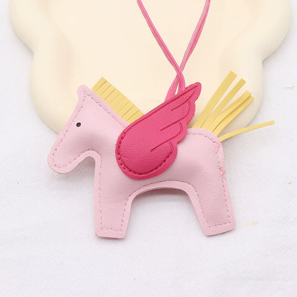 Wholesale Leather Cartoon Small Pegasus Pattern Creative Sturdy Backpack Keychain Pendant