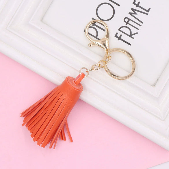 Wholesale Leather Tassel Keychain Pu Leather Bag Pendant Clothing Accessories