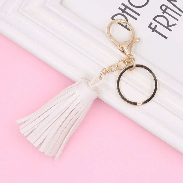 Wholesale Leather Tassel Keychain Pu Leather Bag Pendant Clothing Accessories