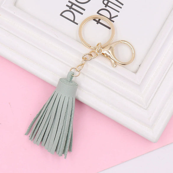 Wholesale Leather Tassel Keychain Pu Leather Bag Pendant Clothing Accessories