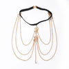 Wholesale Leg Chain Alloy Animal Zodiac Retro Exaggerated Elastic Rope Multilayer Lace Leaf Pearl Gold For Women