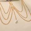 Wholesale Leg Chain Alloy Animal Zodiac Retro Exaggerated Elastic Rope Multilayer Lace Leaf Pearl Gold For Women