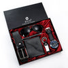 Wholesale Leisure Style Alloy And Imitation Leather Products Set With Round Dial Quartz Watch Glasses Belt Wallet Keychain Pen