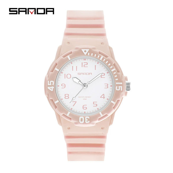 Wholesale Leisure Style Resin Case And Strap Round Dial Female Watch
