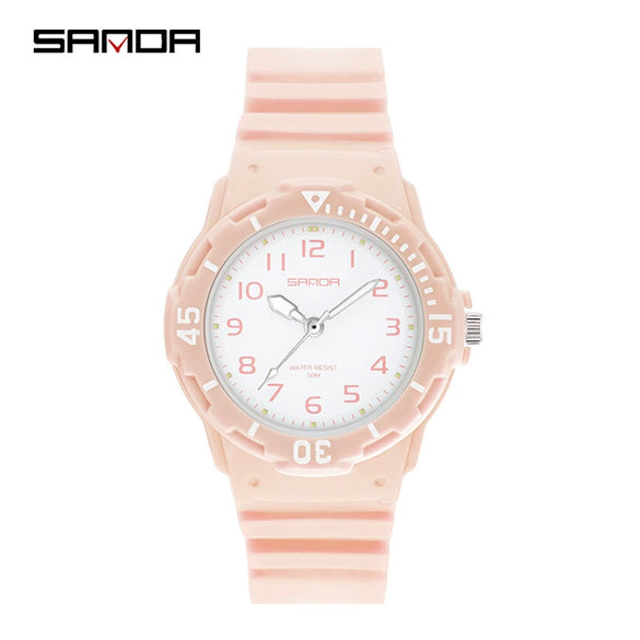 Wholesale Leisure Style Resin Case And Strap Round Dial Female Watch