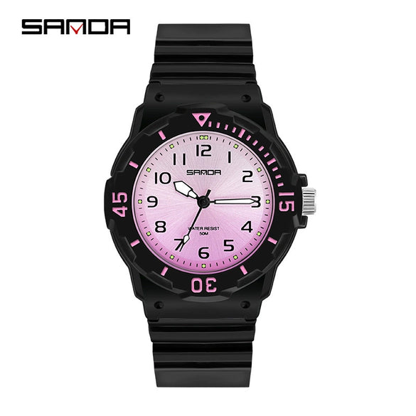 Wholesale Leisure Style Resin Case And Strap Round Dial Female Watch
