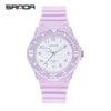 Wholesale Leisure Style Resin Case And Strap Round Dial Female Watch