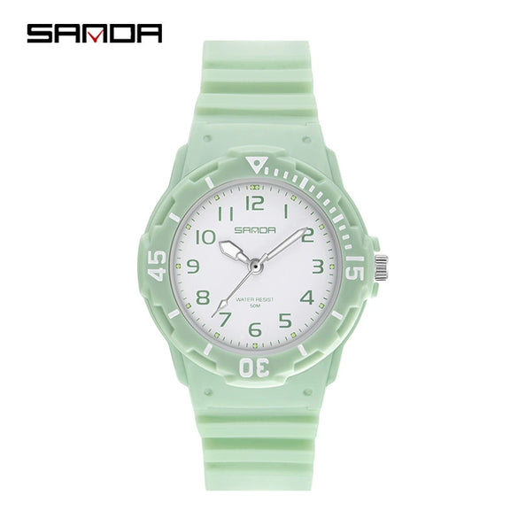 Wholesale Leisure Style Resin Case And Strap Round Dial Female Watch