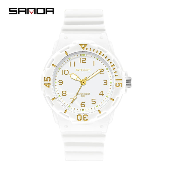 Wholesale Leisure Style Resin Case And Strap Round Dial Female Watch