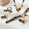 Wholesale Leopard Print Stainless Steel And Titanium Steel Electroplated Pendant Necklace And Accessories Set For Women