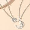 Wholesale Letter Love Stitching Sun Moon Hollow Pendant Titanium Steel Couple Necklace With Heart Geometric Pattern And Electroplating Treatment