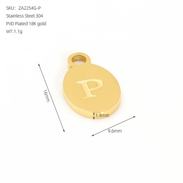 Wholesale Letter Pendant Jewelry Accessories Stainless Steel Oval Doublesided Polished