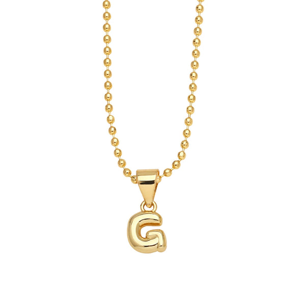 Wholesale Letter Pendant Necklace Copper Electroplated Simple Style Unisex Ball Chain