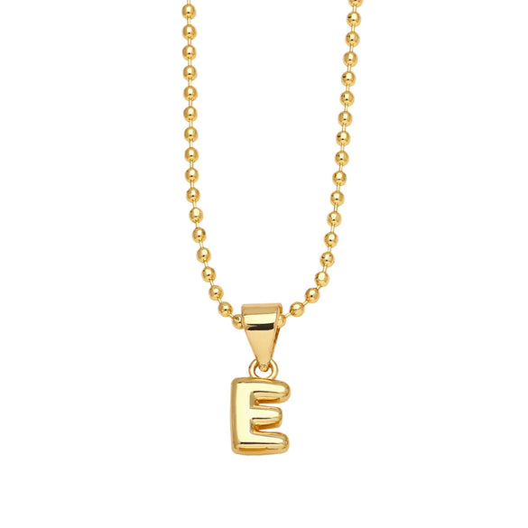 Wholesale Letter Pendant Necklace Copper Electroplated Simple Style Unisex Ball Chain