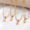 Wholesale Letter Pendant Necklace Copper Electroplated Simple Style Unisex Ball Chain