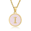Wholesale Letter Pendant Necklace 316L Stainless Steel Otype Cross Chain Electroplating Pink Shell For Women