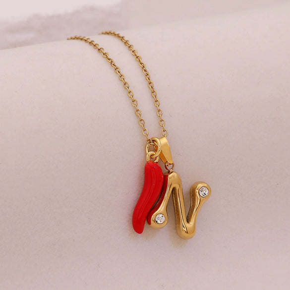 Wholesale Letter Pendant Necklace Stainless Steel Personalized Style