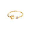 Wholesale Letter Ring Copper Electroplated Light Luxury Style