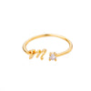 Wholesale Letter Ring Copper Electroplated Light Luxury Style