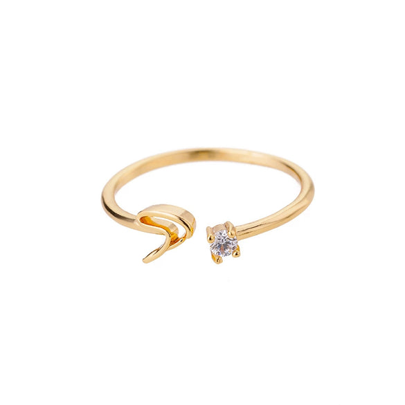 Wholesale Letter Ring Copper Electroplated Light Luxury Style