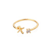 Wholesale Letter Ring Copper Electroplated Light Luxury Style