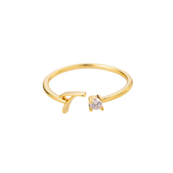Wholesale Letter Ring Copper Electroplated Light Luxury Style