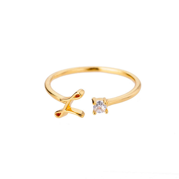 Wholesale Letter Ring Copper Electroplated Light Luxury Style