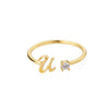 Wholesale Letter Ring Copper Electroplated Light Luxury Style