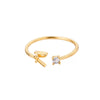 Wholesale Letter Ring Copper Electroplated Light Luxury Style