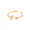 Wholesale Letter Ring Copper Electroplated Light Luxury Style