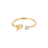 Wholesale Letter Ring Copper Electroplated Light Luxury Style