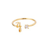 Wholesale Letter Ring Copper Electroplated Light Luxury Style