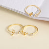 Wholesale Letter Ring Copper Electroplated Light Luxury Style