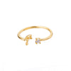 Wholesale Letter Ring Copper Electroplated Light Luxury Style