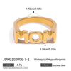 Wholesale Letter Ring Stainless Steel Geometric Style Electroplated Jewelry For Women