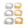 Wholesale Letter Ring Stainless Steel Geometric Style Electroplated Jewelry For Women