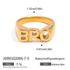 Wholesale Letter Ring Titanium Steel Stainless Steel Geometric Style Electroplated Jewelry For Women