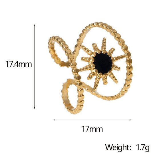 Wholesale Light And Luxurious Women's Stainless Steel Geometric Ring Gold Plated Electroplated