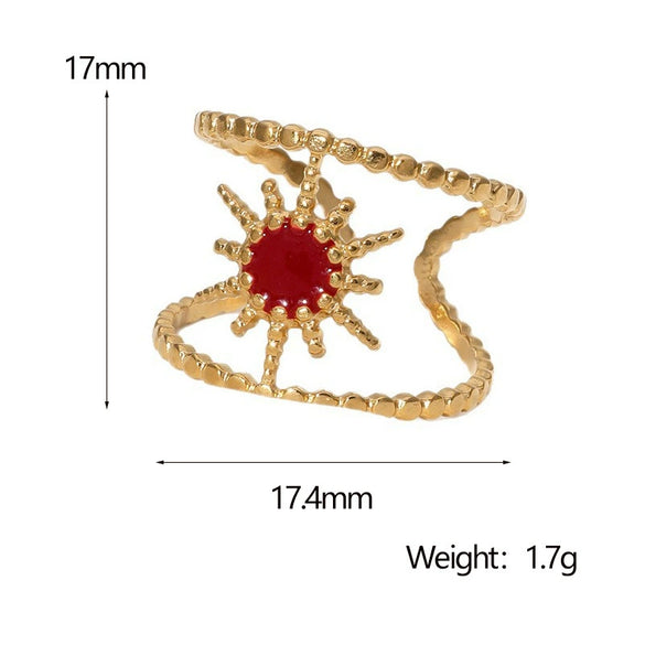 Wholesale Light And Luxurious Women's Stainless Steel Geometric Ring Gold Plated Electroplated