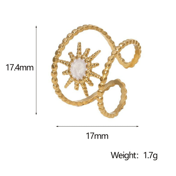 Wholesale Light And Luxurious Women's Stainless Steel Geometric Ring Gold Plated Electroplated