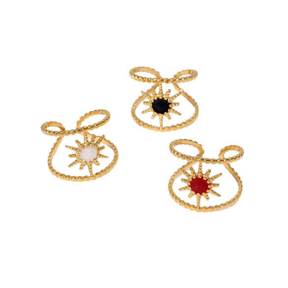 Wholesale Light And Luxurious Women's Stainless Steel Geometric Ring Gold Plated Electroplated