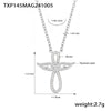 Wholesale Light Luxurious Angel Wings Zircon Titanium Steel Gold Plated Double Layer Necklace And Bracelet Set