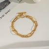 Wholesale Light Luxury All Match Chain Bracelet For Girls Titanium Steel Geometric Pvd Vacuum Real Gold Electroplated