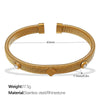 Wholesale Light Luxury Allmatch Fourleaf Clover Stripe Stretch Trend Highgrade Design 316L Stainless Steel Electroplated Bracelet