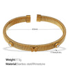 Wholesale Light Luxury Allmatch Fourleaf Clover Stripe Stretch Trend Highgrade Design 316L Stainless Steel Electroplated Bracelet