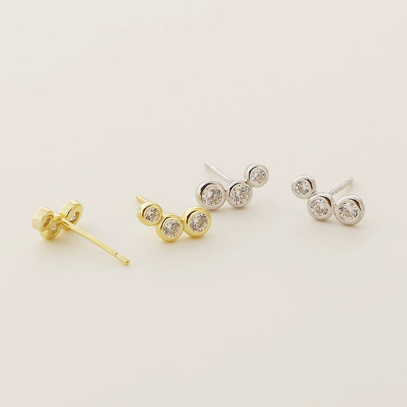 Wholesale Light Luxury Allmatch Women's Earrings S925 Silver Geometric Beads Diamond