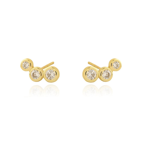 Wholesale Light Luxury Allmatch Women's Earrings S925 Silver Geometric Beads Diamond