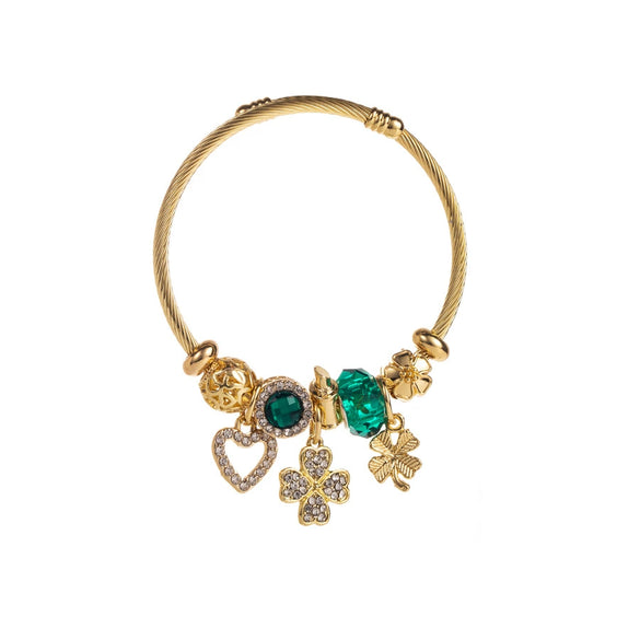 Wholesale Light Luxury Alloy Heart Shaped Diamond Inlaid Women's Bracelet