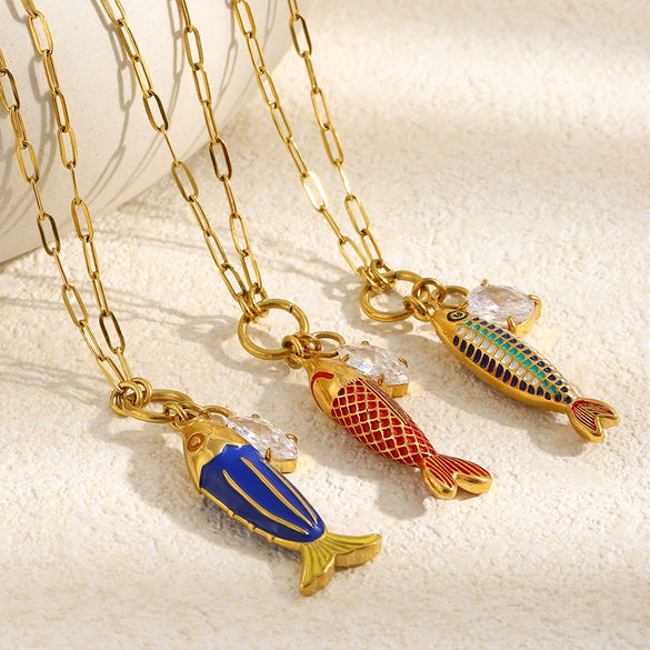 Wholesale Light Luxury Animal Zodiac Stainless Steel Electroplated Zircon Pendant Necklace For Women
