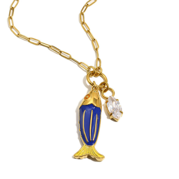 Wholesale Light Luxury Animal Zodiac Stainless Steel Electroplated Zircon Pendant Necklace For Women
